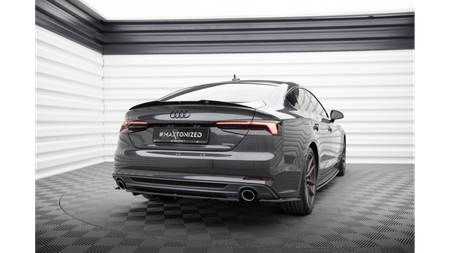 Splitter Audi A5 F5 S-Line Rear Central with Diffuser Gloss Black