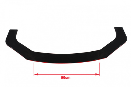 Universal front bumper splitter gloss black 3pcs.