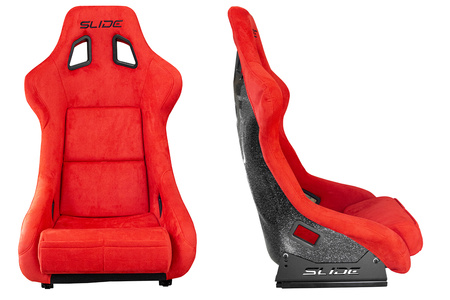Racing seat SLIDE KS2 Premium Red Suede Black Glitter