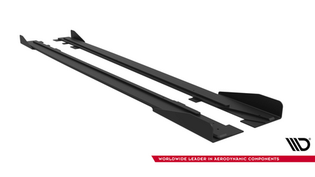 Diffuser Ford Mustang VI GT Side Skirts Street Pro Black + Gloss Flaps