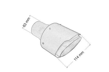 Exhaust Tip 114mm enter 63mm Carbon Matte