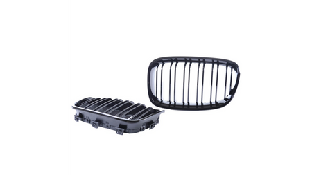 Grill BMW 1 F20 F21 podwójne żeberka Gloss Black