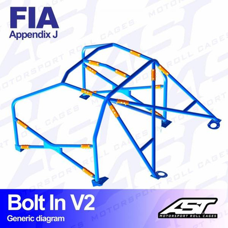 Klatka bezpieczeństwa FORD Escort (Mk3/Mk4) 3-drzwiowa Coupe skręcana w V2