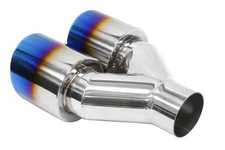 Exhaust Tip 89mmx2 enter 60mm Polished Burn Left 