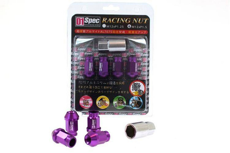 Wheel lug nuts D1Spec Replica 40mm M12x1,5 Purple