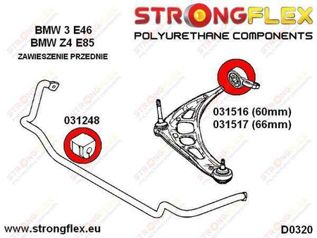 Front wishbone rear bush 60mm