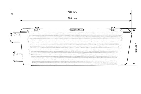 TurboWorks Intercooler 550x230x65 same side Black