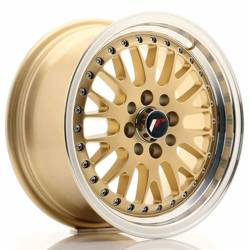 JR Wheels JR10 15x7 ET30 4x100/108 Gold w/Machined Lip