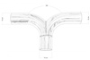 Exhaust tee 180st 70/70mm 304SS