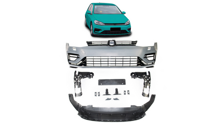 Zderzak Volkswagen Golf 7 Facelift Przód SRA Grill USZKODZONY
