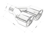 Exhaust Tip 89mmx2 enter 60mm Polished Right