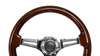 Steering wheel 350mm Wood Silver