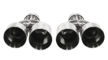Exhaust Tip 101mmx2 enter 76mm Polished Set