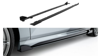 Side Skirts BMW 1 F70 Street Pro Black-Red + Gloss Flaps