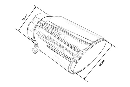 Końcówka tłumika 89mm wejście 76mm Polerowana