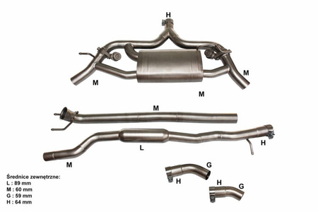 Układ wydechowy CatBack Mercedes Benz CLA 180/200/220/250/260 2.0T 14+ Aktywny