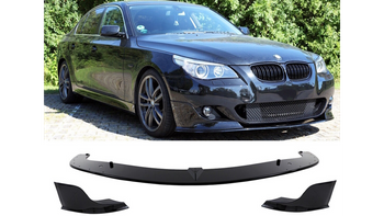 Przedni Splitter Czarny  BMW 5 (E60, E61) Sedan Touring (2003-2010) M-Tech