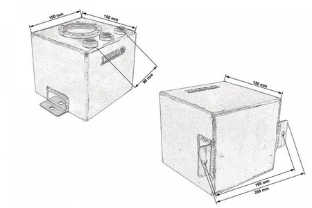 TurboWorks Fuel tank 2L with pump hole Black