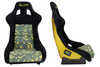 Racing seat SLIDE KS2 Premium Camuflage Dark Green Welur & Yellow Glitter