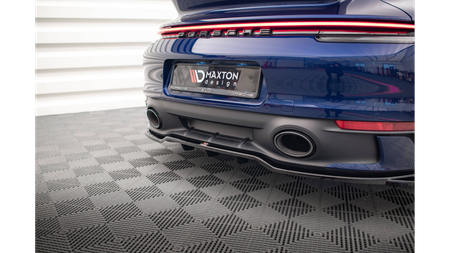 Splitter Porsche 911 Carrera Aero Carrera GTS 992 Rear Central with Diffuser v.2 Gloss Black