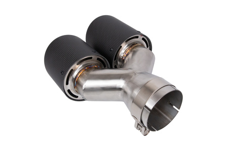 Końcówka tłumika 101mmx2 wejście 76mm Carbon Mat Prawa