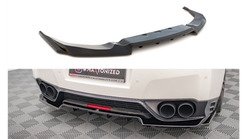 Central Rear Splitter (with vertical bars) Nissan GTR R35 Facelift Gloss Black