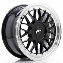 JR Wheels JR23 16x7 ET20-45 BLANK Gloss Black w/Machined Lip