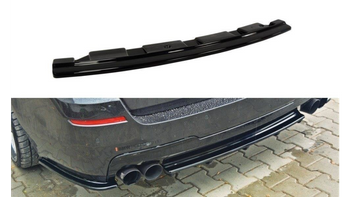 Splitter BMW 5 F11 M-Pack Rear Central Without Vertical Bars 2 dual exhaust ends Gloss Black