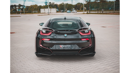 Splitter BMW i8 I12 Rear Central with Diffuser Gloss Black