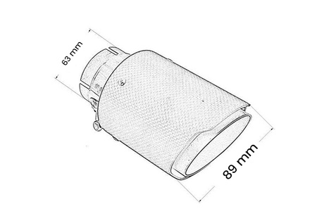 Exhaust Tip 89mm enter 63mm Carbon Gloss