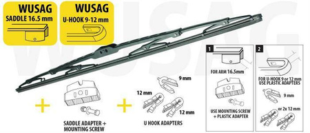 Frame type truck silicon wiperblade u-type 600 mm