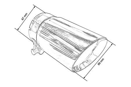 Exhaust 89mm Inlet 67mm Polished