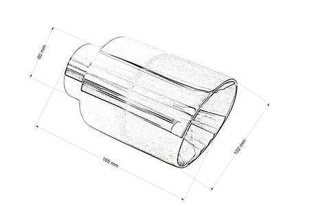 Końcówka tłumika 102mm wejście 60mm Polerowana Burn
