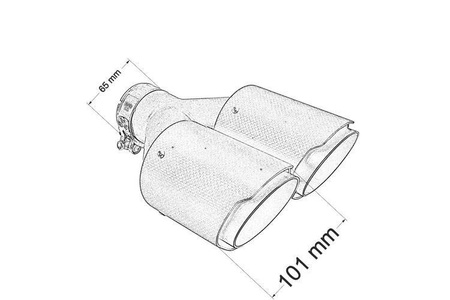 Exhaust Tip 101mmx2 enter 65mm Carbon Matte Set