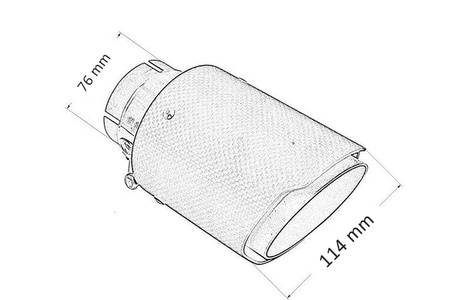 Exhaust Tip 114mm enter 76mm Carbon Gloss