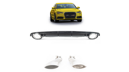 Diffuser Audi A6 C7 Facelift Rear with Pipes