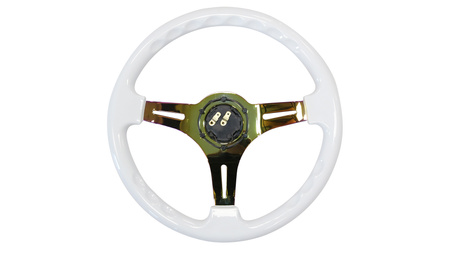 Steering wheel SLIDE 350mm offset:30mm NeoChrome Wood White