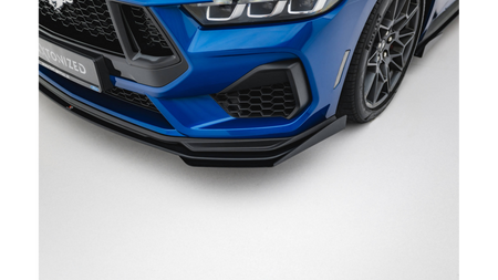 Splitter Ford Mustang GT Mk7 Przód Street Pro Black-Red + Gloss Flaps