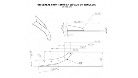 Uniwersalne Dokładki Przedniego Zderzaka Winglets