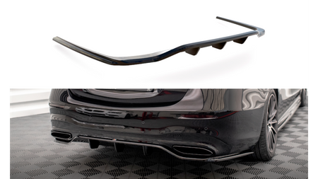 Splitter Mercedes-Benz S W223 Rear Central with Diffuser Gloss Black