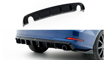 Diffuser Audi A3 8V Facelift Rear Valance Version with single exhaust tips