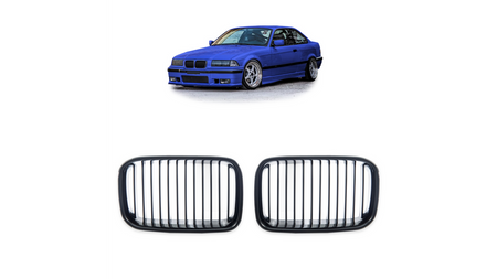 Grill BMW 3 E36 Compact pojedyncze żeberka Gloss Black