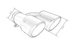 Exhaust Tip 101mmx2 enter 67mm Carbon Gloss Set