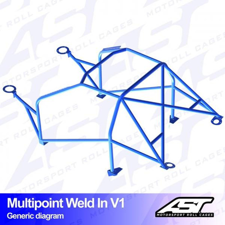 Roll Cage BMW (E34) 5-Series 4-doors Sedan RWD MULTIPOINT WELD IN V1