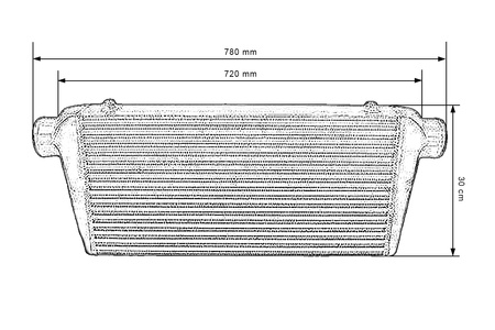 Intercooler TurboWorks 600x300x100 wejścia 4" Bar and Plate