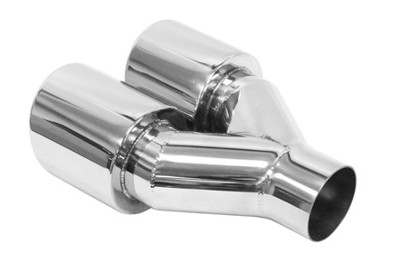 Exhaust Tip 89mmx2 enter 60mm Polished Left