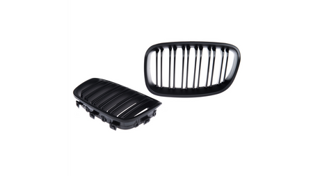 Grill BMW 1 F20 F21 podwójne żeberka Matt Black