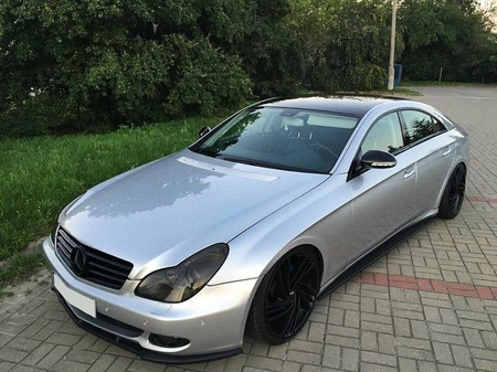 FRONT SPLITTER MERCEDES CLS C219 STANDARD BUMPER - Gloss Black