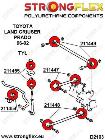 Rear suspension bush kit SPORT