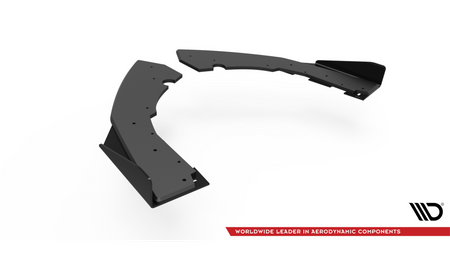 Splitter BMW 2 F87 M-Pack Tył Boczne Street Pro Black-Red + Gloss Flaps